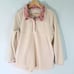 Anthropologie Entro White/Mauve Sherpa Pullover Sweater Sz L Pockets Cozy Warm