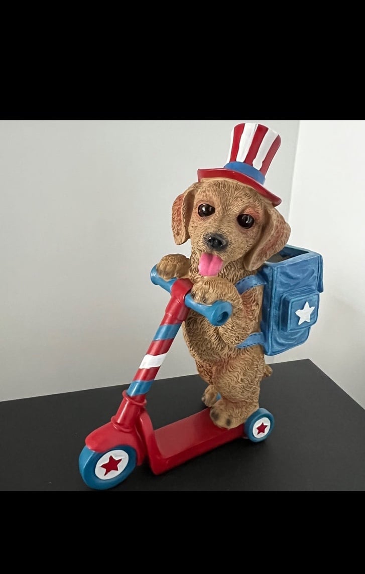 Goldendoodle fourth of july statue
