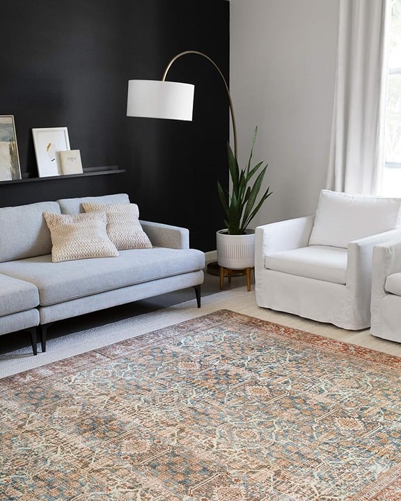 Loloi Layla Collection, LAY-04, Ocean/Rust, 3'-6 x 5'-6\