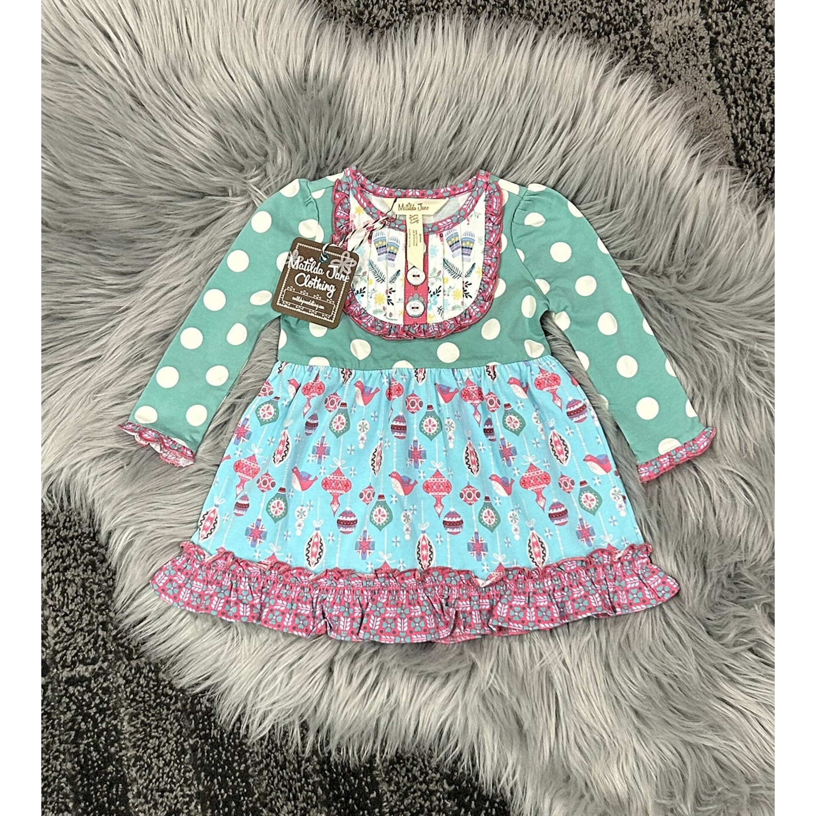 Matilda Jane Stained Glass Ornament Dress 3/6month