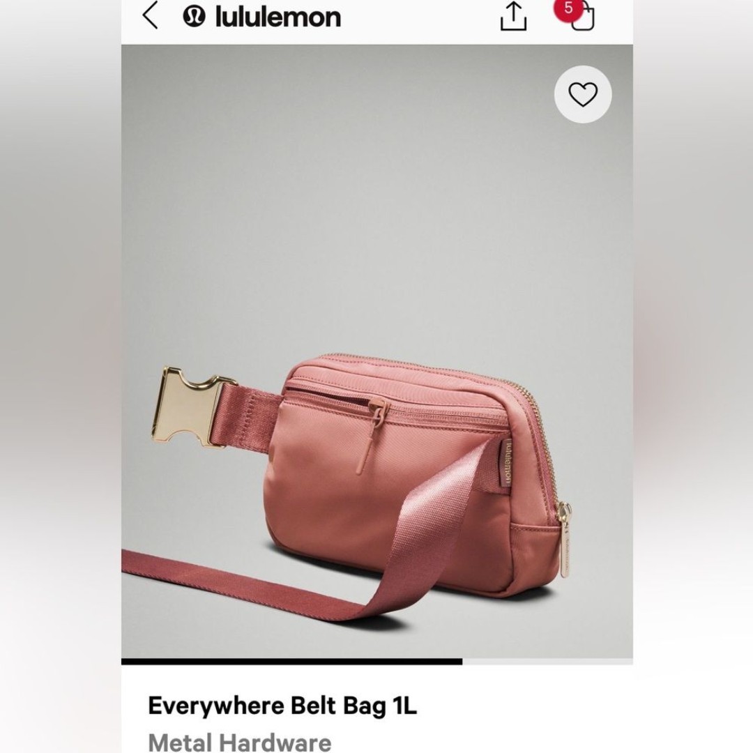 NWT Lululemon Everywhere Belt Bag w Gold Hardware 1 Liter Spiced Chai