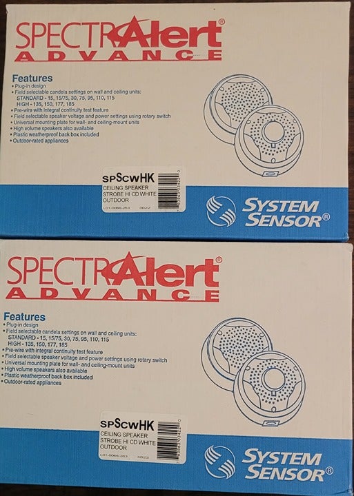 SYSTEM SENSOR SPSCWK CEILING MOUNT SPEAKER/STROBES WEATHERPROOF WHITE