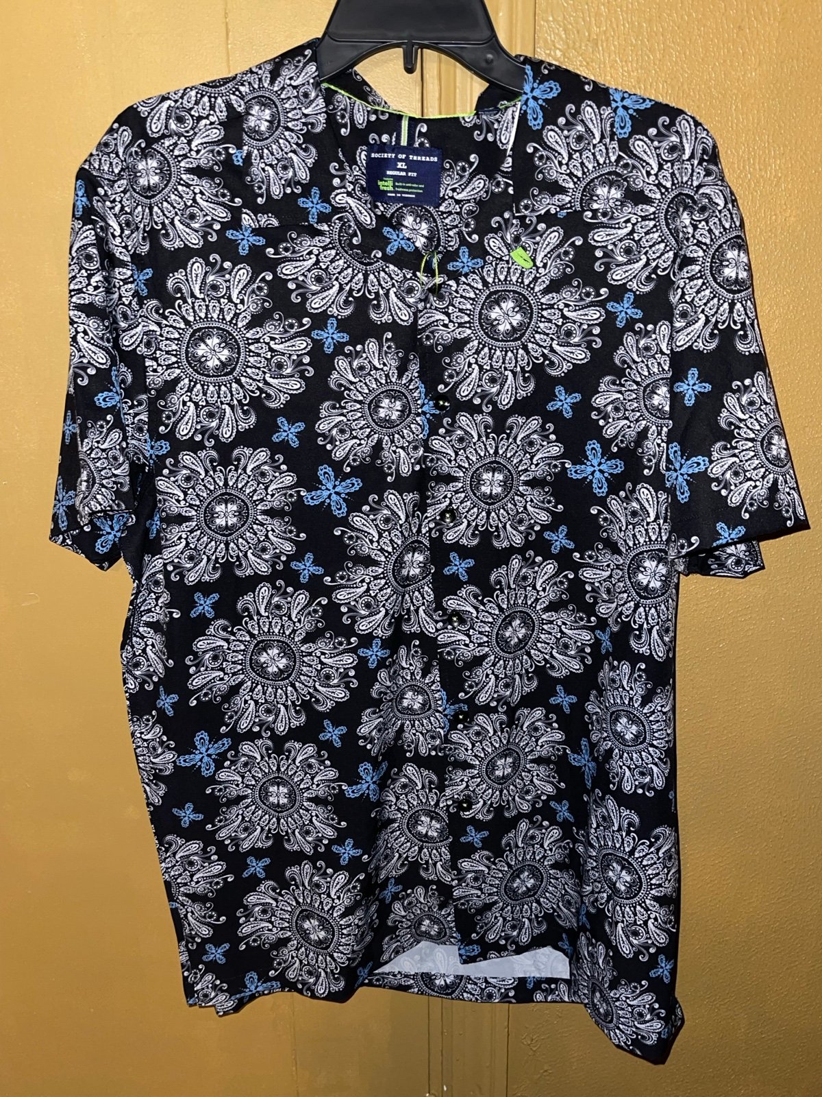 Society Of Threads Floral Polo Shirt Button Mens Size XL Regular Fit Brand NWTG.