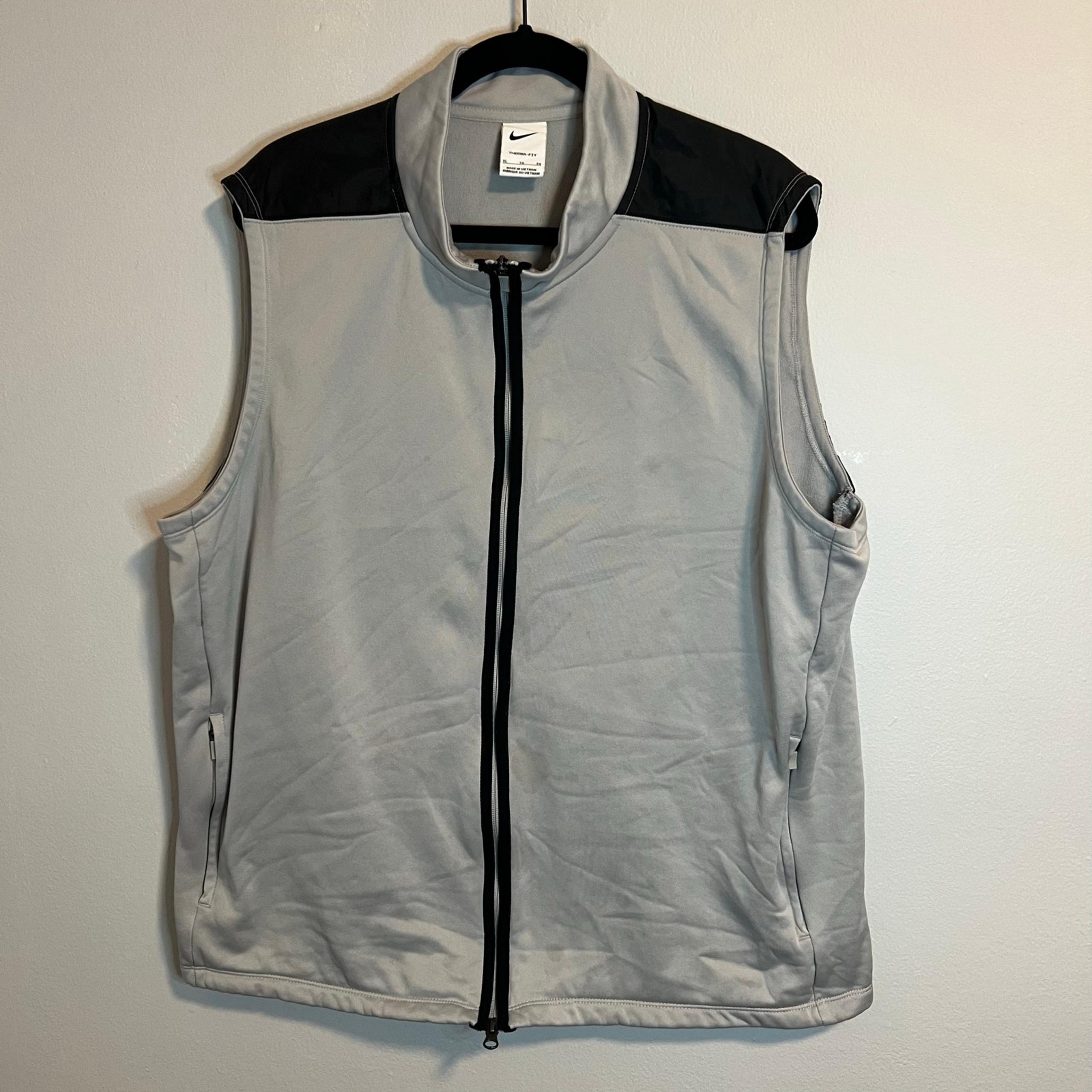 Nike Therma- Fit Grey Black Zip Up Winter Vest Men’s Size XL