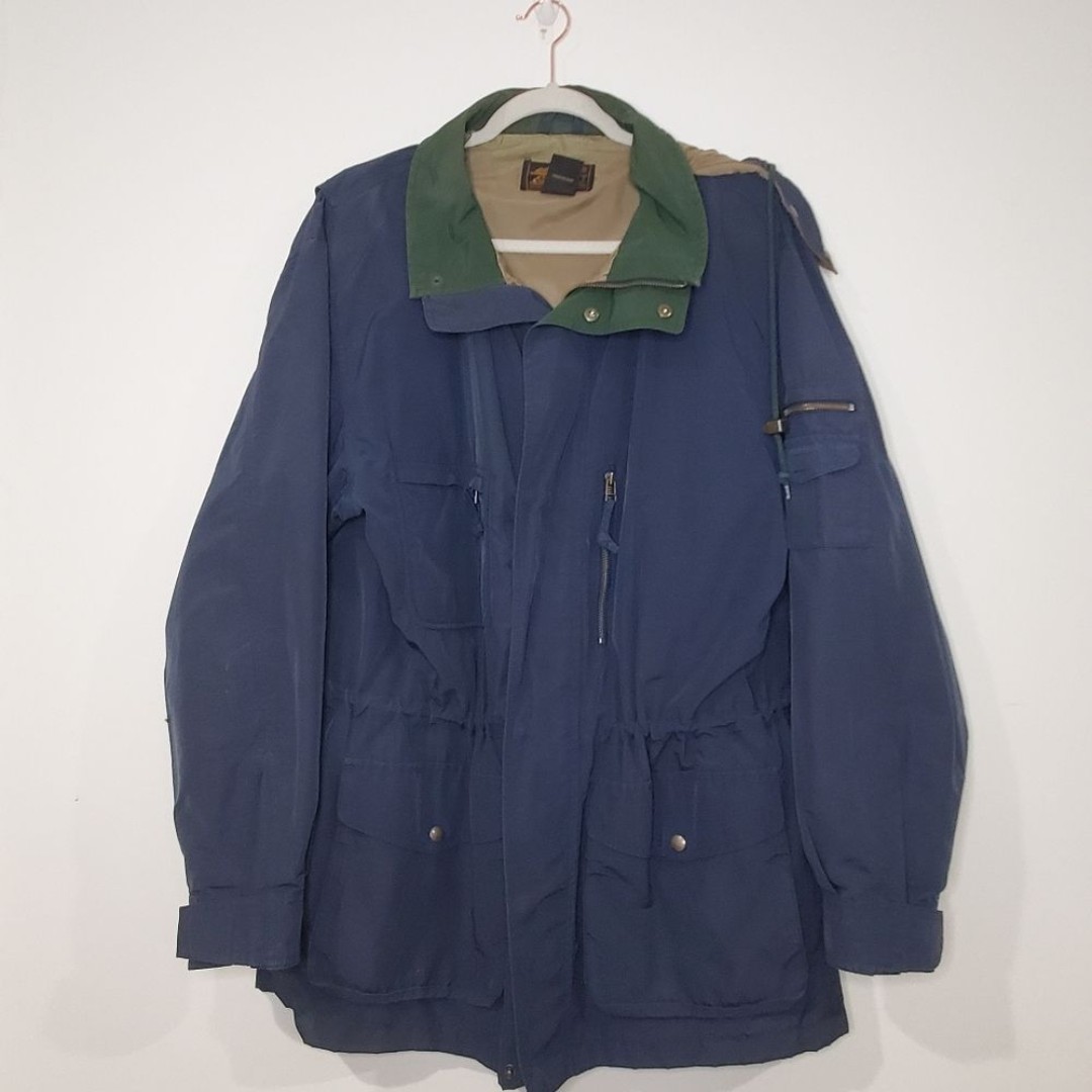 Vintage Eddie Bauer Blue Green Zip Up Jacket Parka sz L