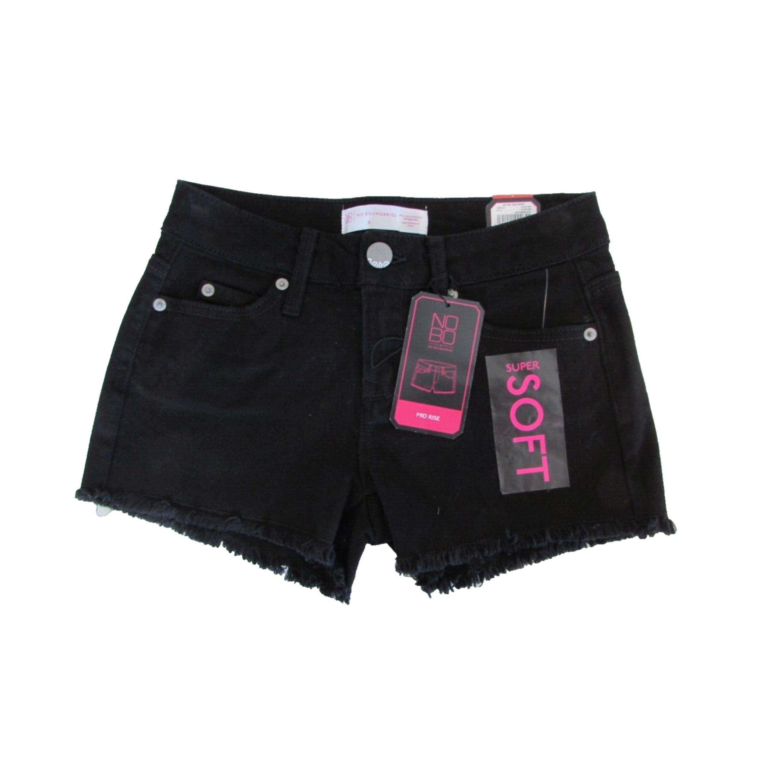 Whimsy Womens High Rise 3"inseam Denim Shorts Black (Size 3) No Boundaries.
