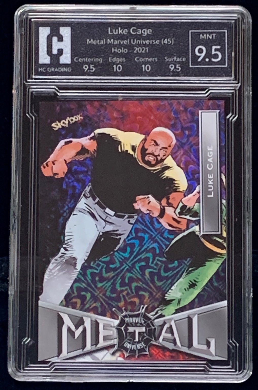 2022 Upper Deck Marvel Metal Universe Spider-Man Grandiose Luke Cage 45 HCGS 9.5