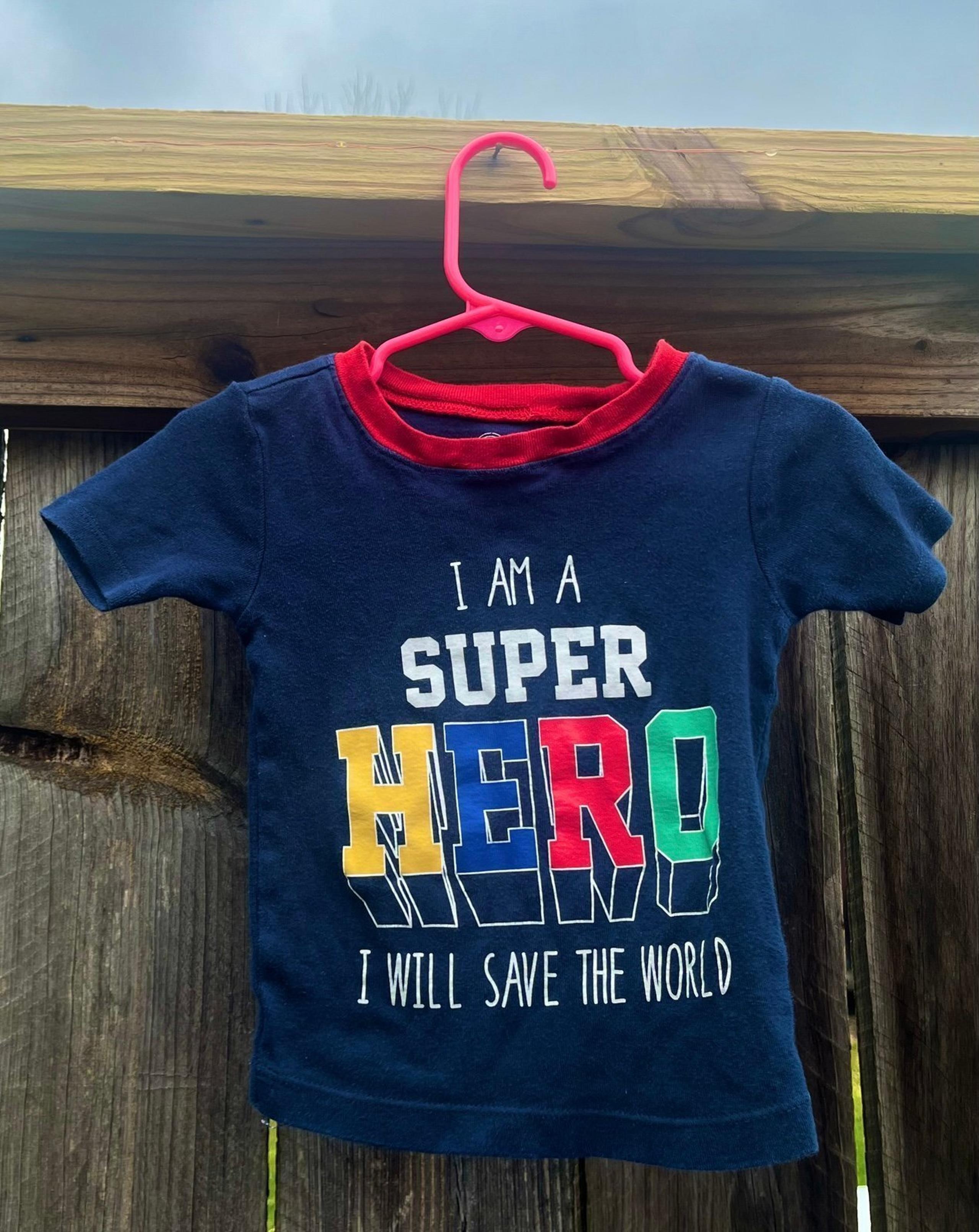 Toddler Boy's "I Am A Super Hero" Graphic Tee - Size 2T
