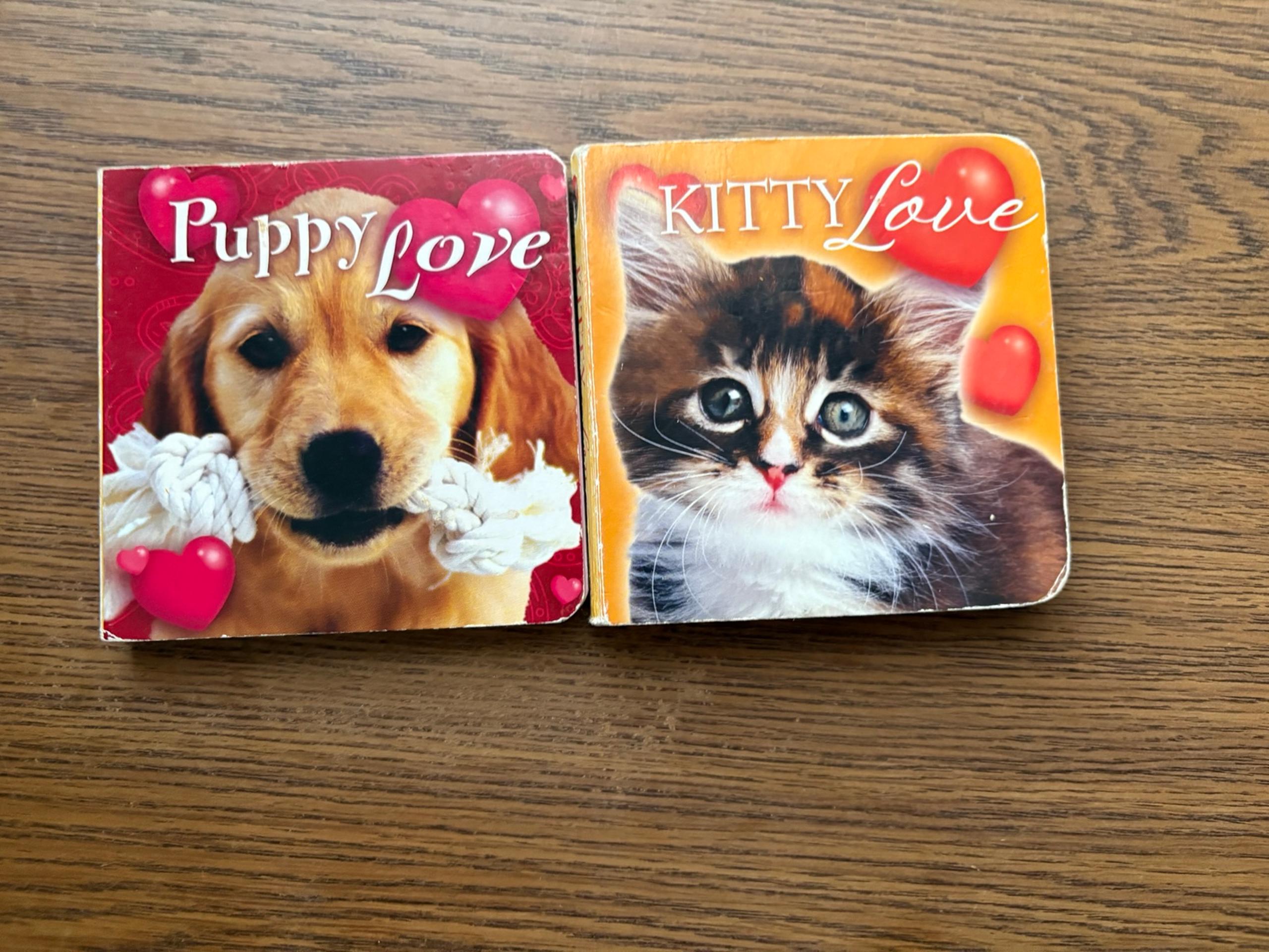Mini board books for Valentine’s Day,puppy and kitty love