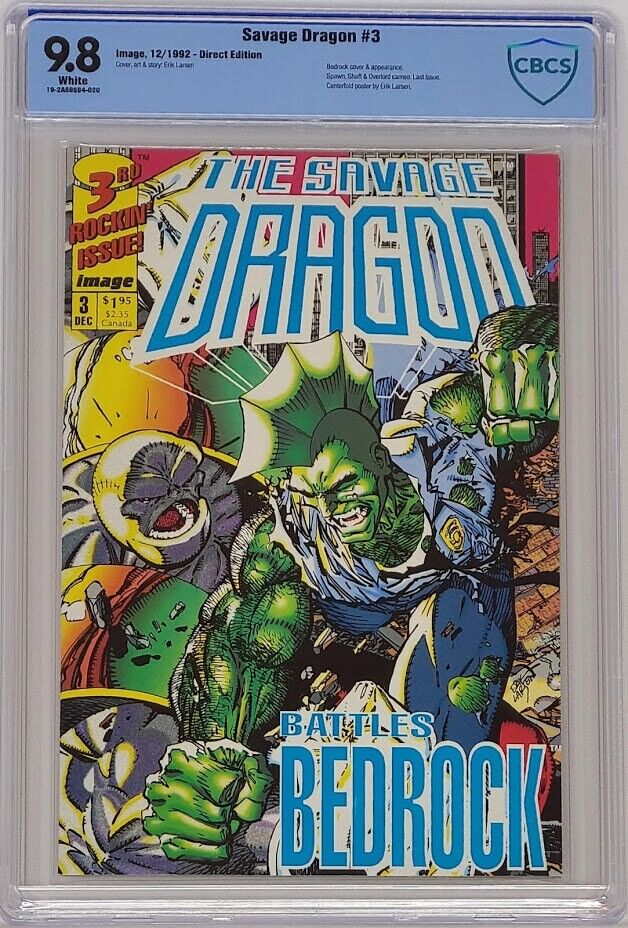 Savage Dragon #3 Image 1992 CBCS 9.8 1st Pub Fan Art Scott Campbell = Top CGC