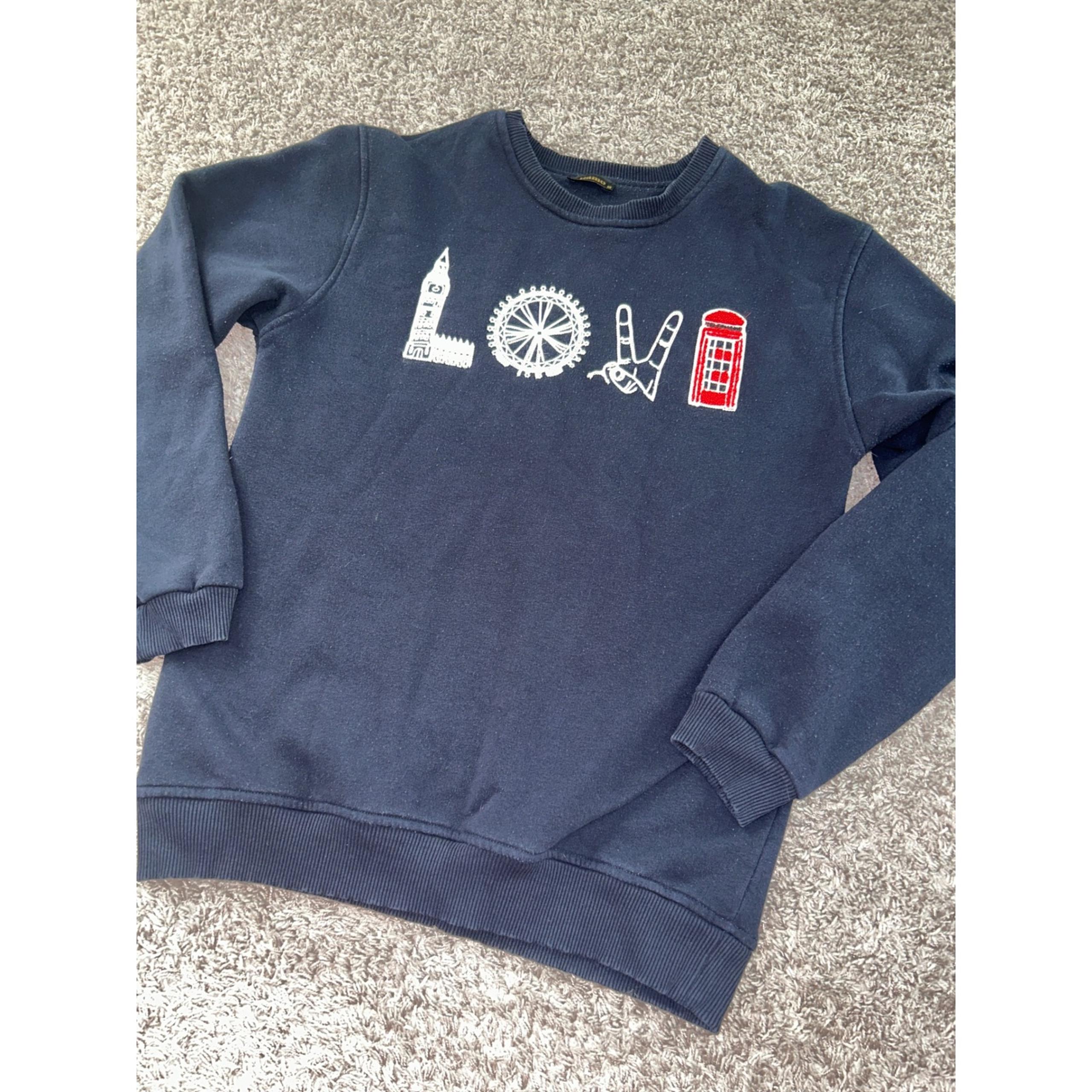Ramo London Sweatshirt Graphic Pullover Crew Neck Top Navy Blue Medium