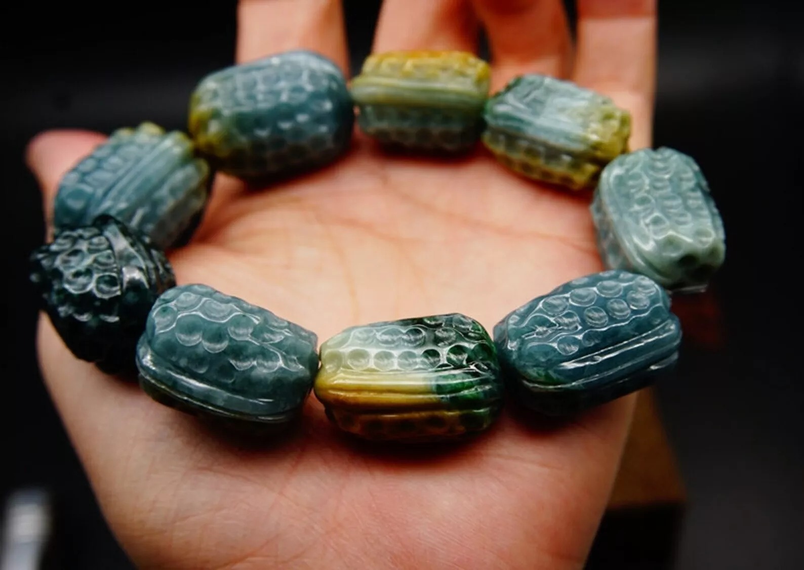 Jadeíta Guatemala Jade Bead with, orange and blue, imperial jade beads