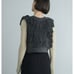 CLANE Fringe-Trimmed Gray Bustier