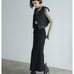 CLANE Fringe-Trimmed Gray Bustier