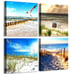 4 pc Canvas Prints Blue Sky & Beach Scene Wall Art 30cm×30cm