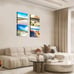 4 pc Canvas Prints Blue Sky & Beach Scene Wall Art 30cm×30cm