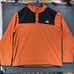 The North Face Sweater Mens XL Orange Black Chest Button Microfleece Pullover