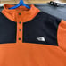 The North Face Sweater Mens XL Orange Black Chest Button Microfleece Pullover