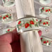 10 vintage porcelain strawberry napkin rings by Avon MINT condition