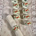 10 vintage porcelain strawberry napkin rings by Avon MINT condition