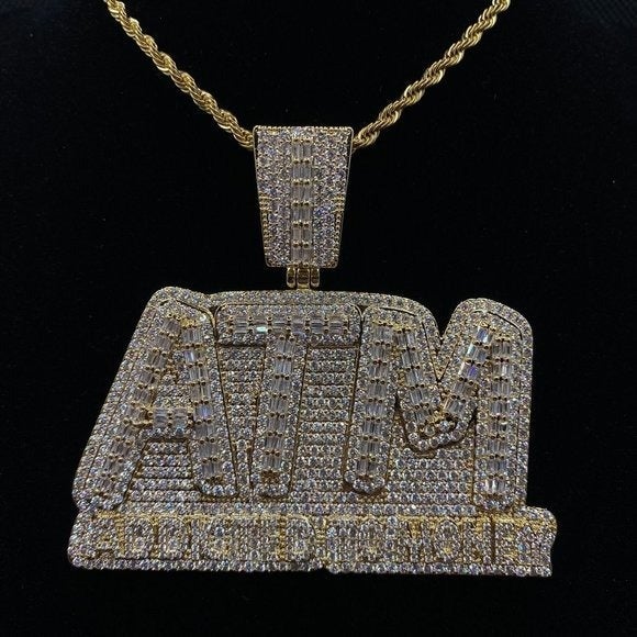 Iced Out Addicted To Money Diamond Covered Necklace