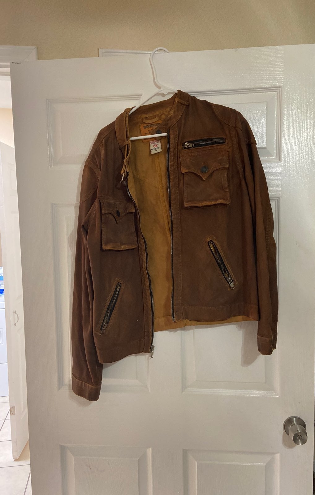 Mens True Relgion Faux Leather Jacket