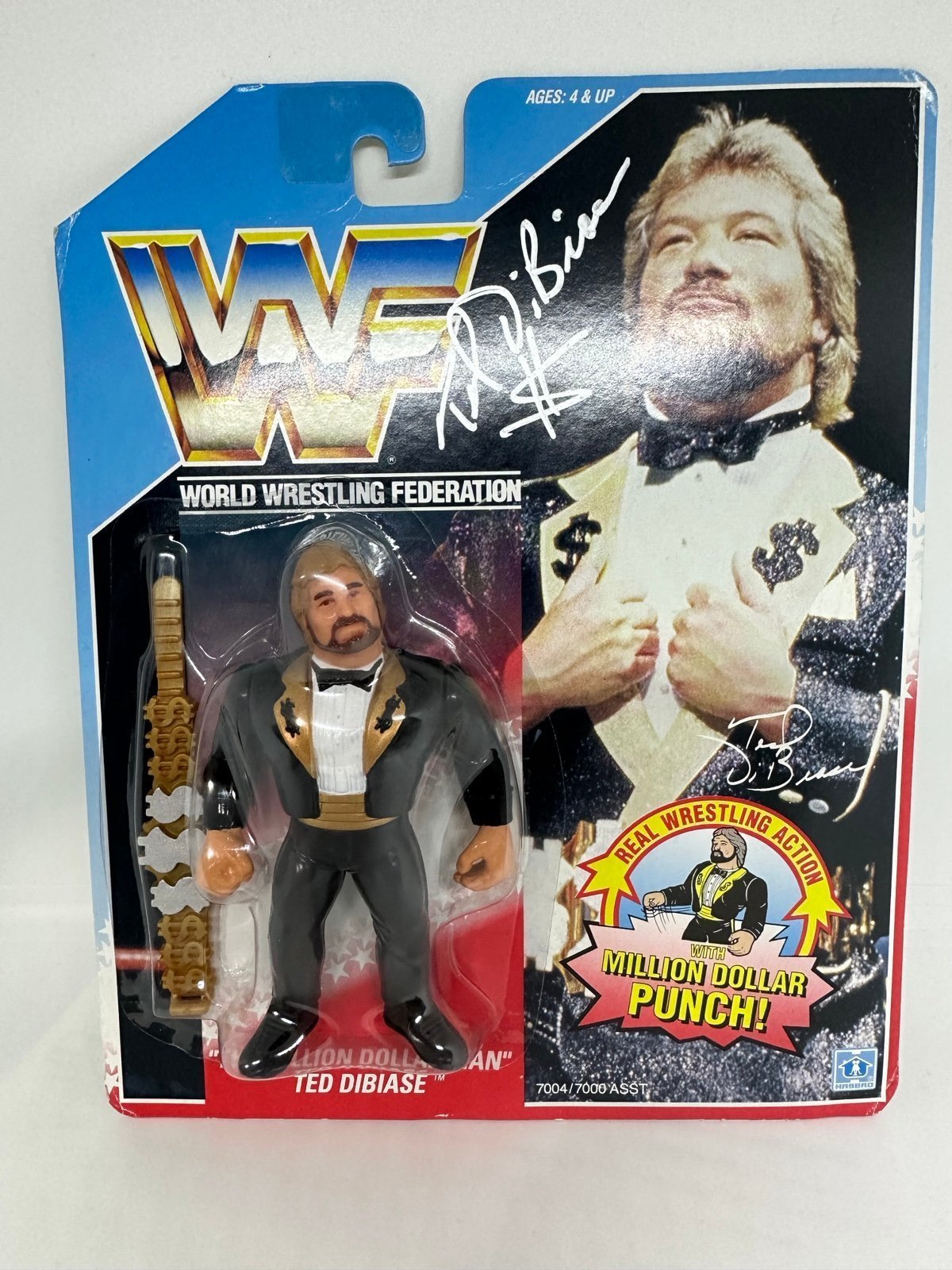 WWE Hasbro MILLION DOLLAR MAN Ted Dibiase Figure Autographed Signed Auto MOC