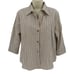 Burberry Womens 12 Beige Vertical Stripe Collared Button Front Blouse Shirt Top