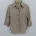 Burberry Womens 12 Beige Vertical Stripe Collared Button Front Blouse Shirt Top