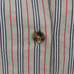 Burberry Womens 12 Beige Vertical Stripe Collared Button Front Blouse Shirt Top