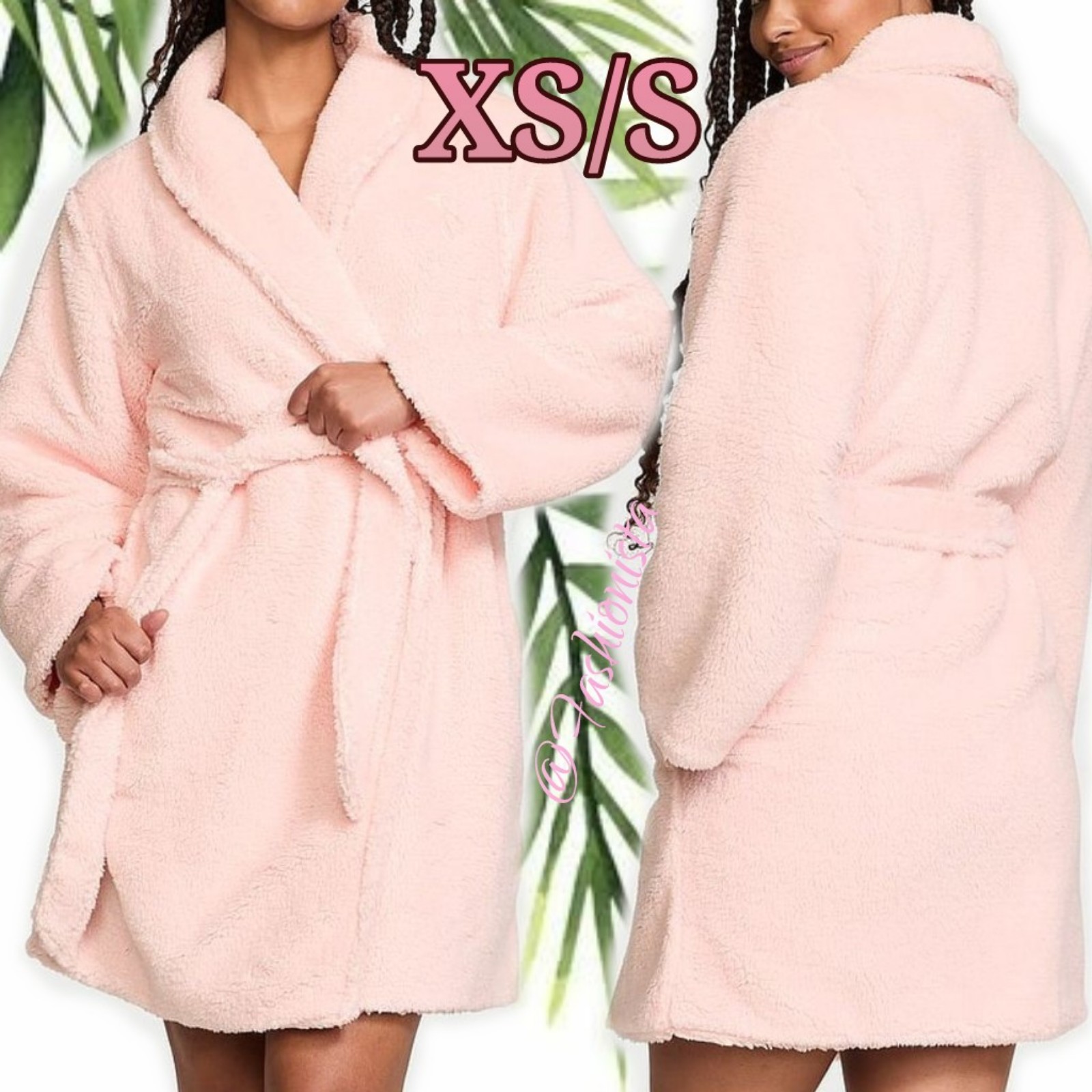 NEW XS/S Victoria's Secret Cozy Short Robe in Pirset pink
