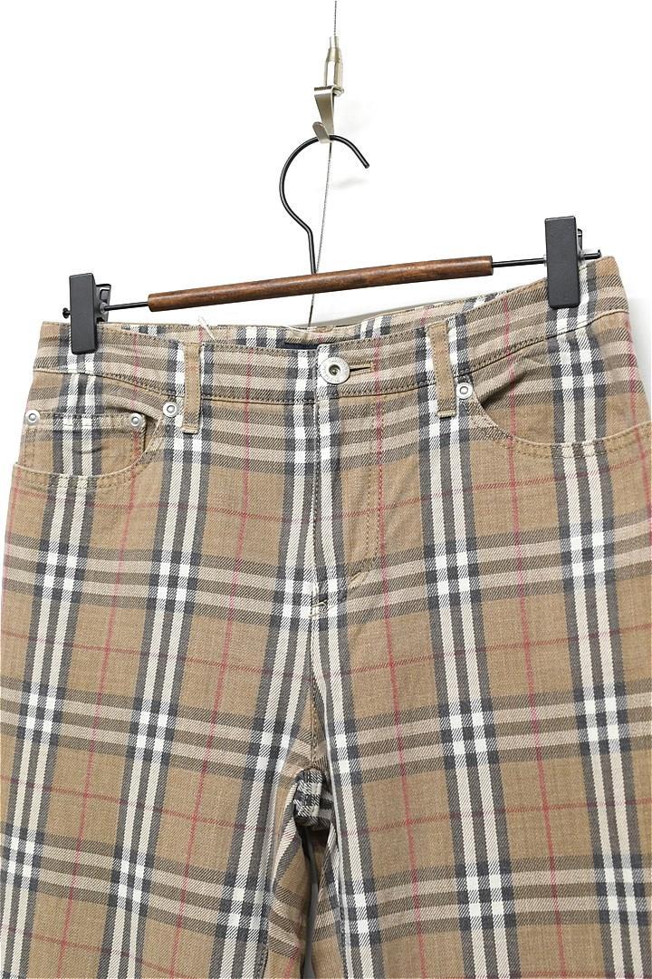 Z099/BURBERRY LONDON Flare Denim Check 40 Brown - Boot cut