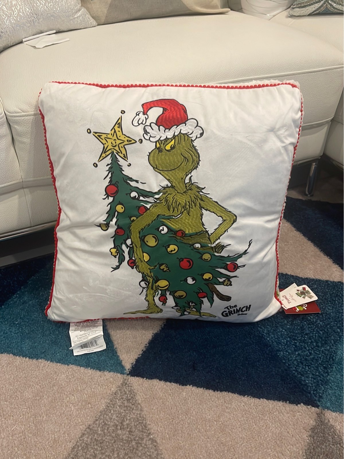 The Grinch Who Stole Christmas Pillow by Marlo Lorenz