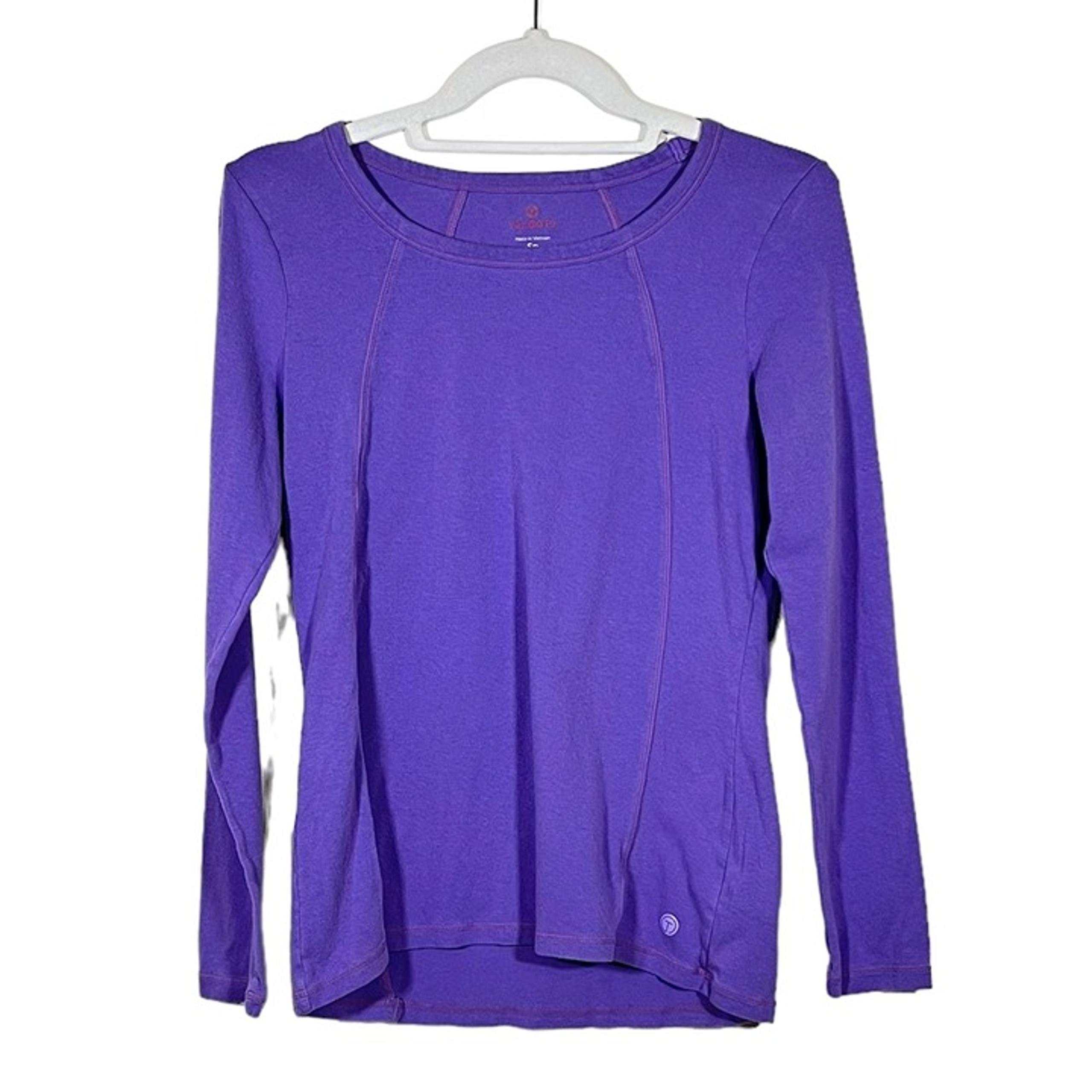 - Women's Petite Size S - Solid Purple Top Form Fitting Long Sleeve - Talbots