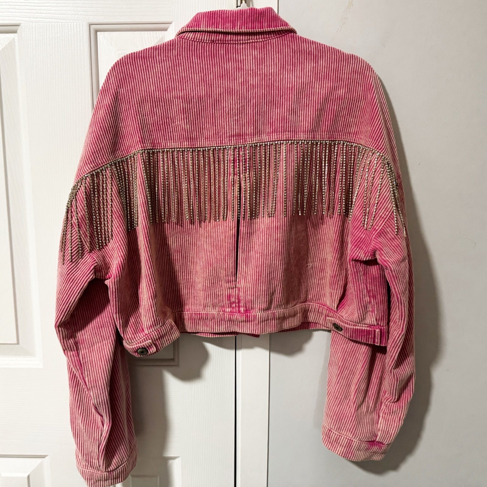 Blue B- Pink Corduroy Rhinestone Jacket