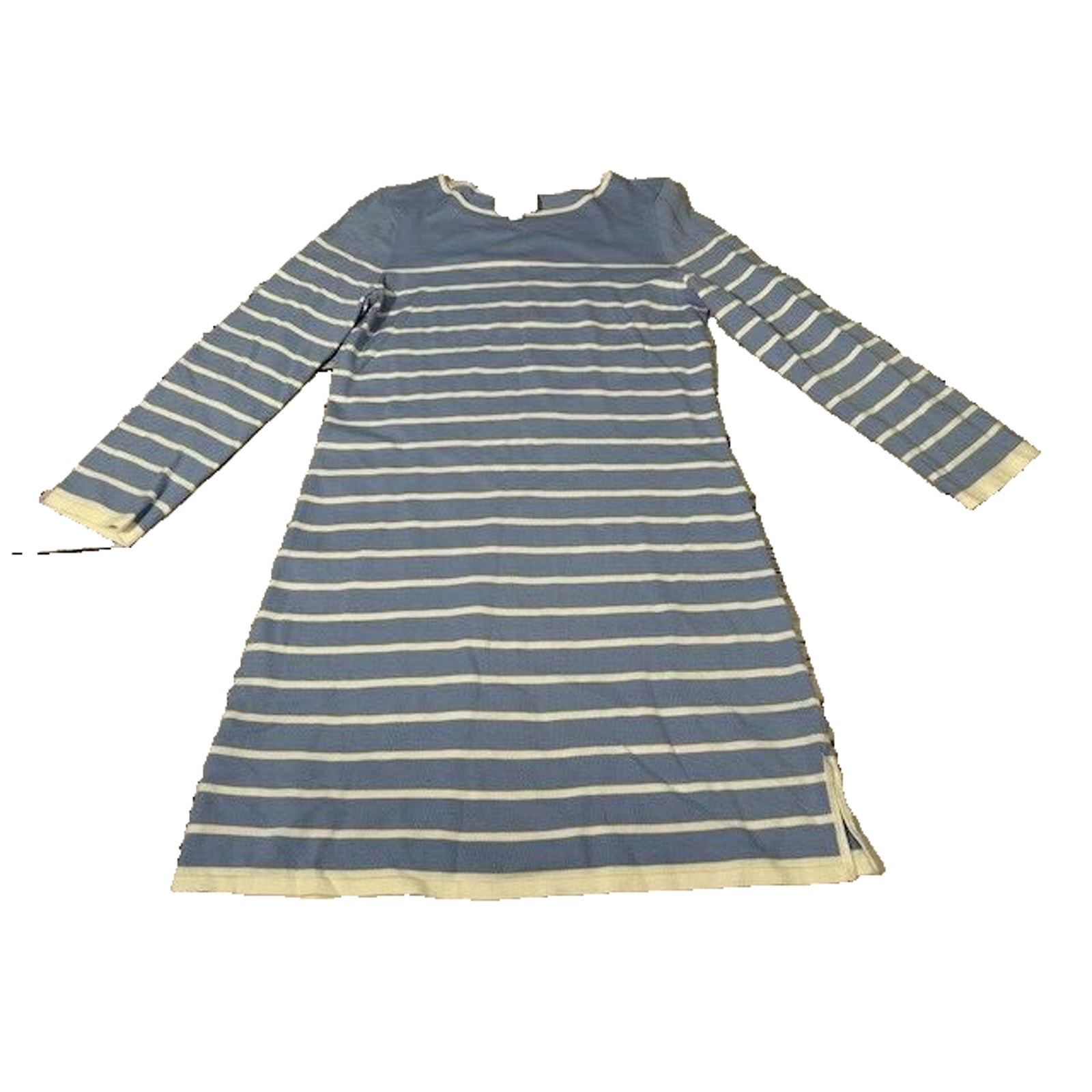 Sail To Sable Womens Sweater Dress Knee Length Striped Knit Blue White Size M