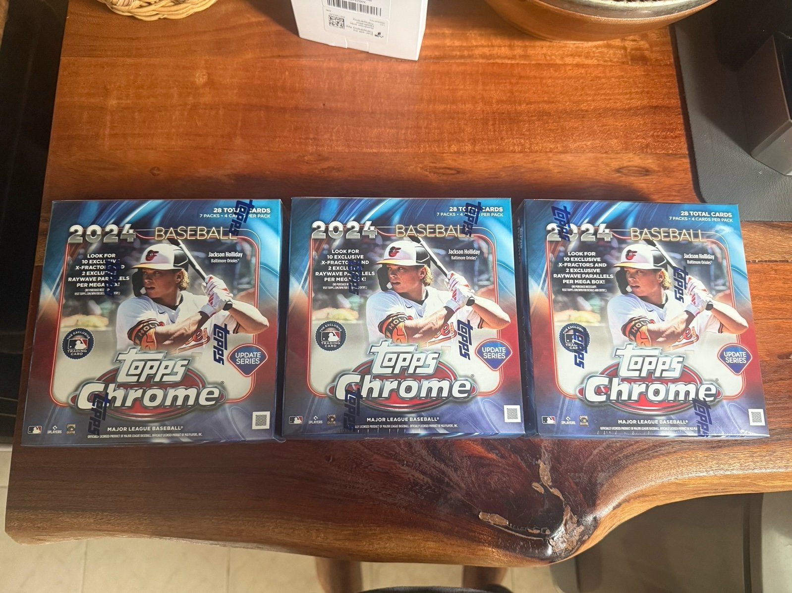 2024 Topps MLB Chrome Update Series Baseball Trading Card Mega Box x 3