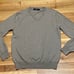 J.Crew Mens Pullover Sweater Gray Cotton Blend V Neck Long Sleeve Tight-Knit S
