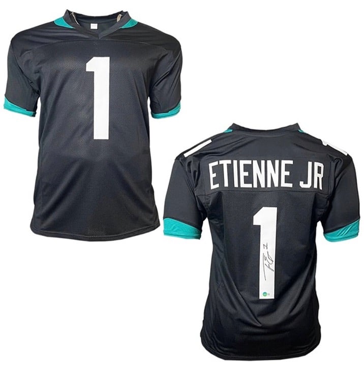Travis Etienne Signed Custom Black Football Jersey (Beckett)