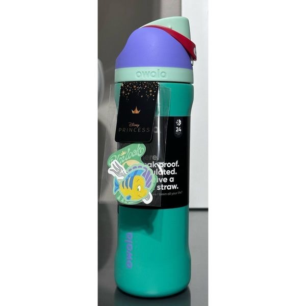 Owala FreeSip Disney Princess 24oz Stainless Steel Water Bottle, ARIEL