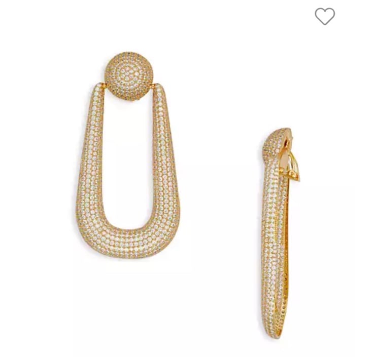 Cult Gaia Brea Pavé Drop Clip On Earrings