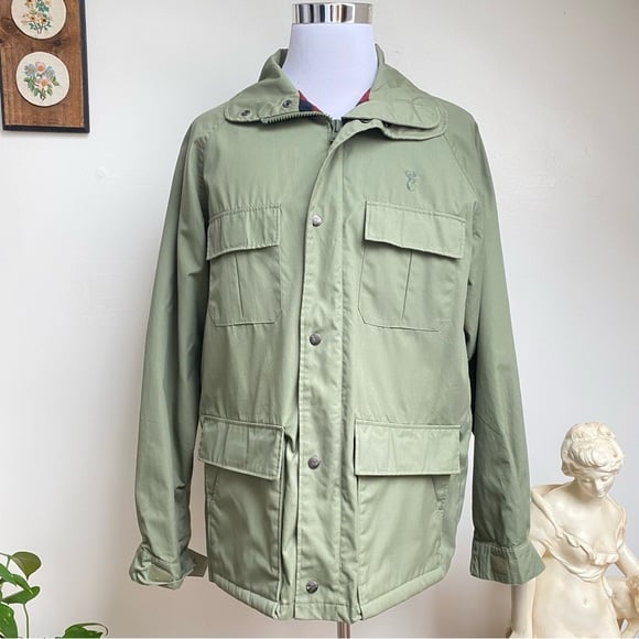 Vintage 90s Field Hunting Utility Jacket W/ Plaid Wool Lining