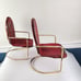 Vintage Amsco Red Doll Metal Lawn Furniture Set of Two Chairs