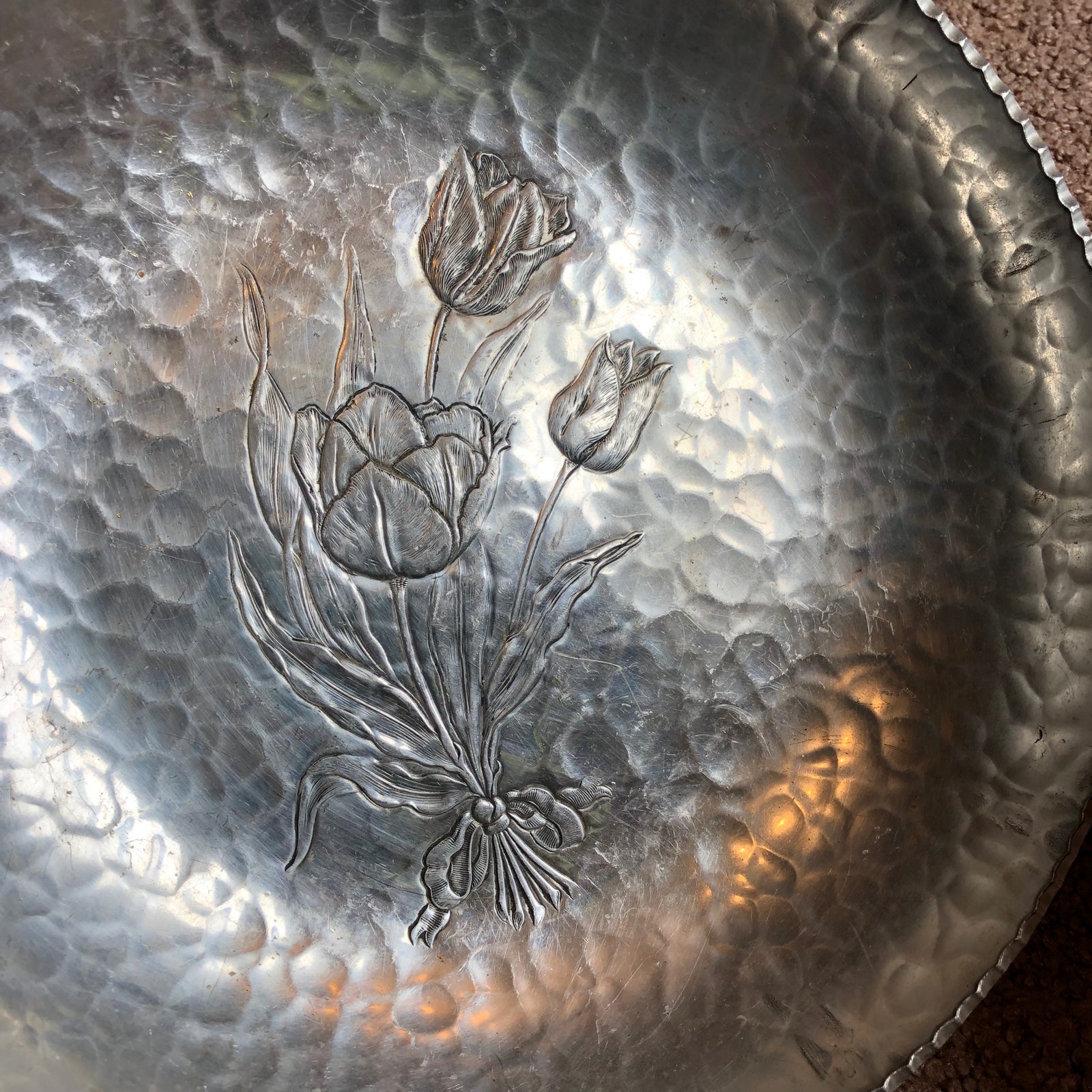 Rare Vintage Hand Wrought Rodney Silver Co. 422 Round Pan/Bowl