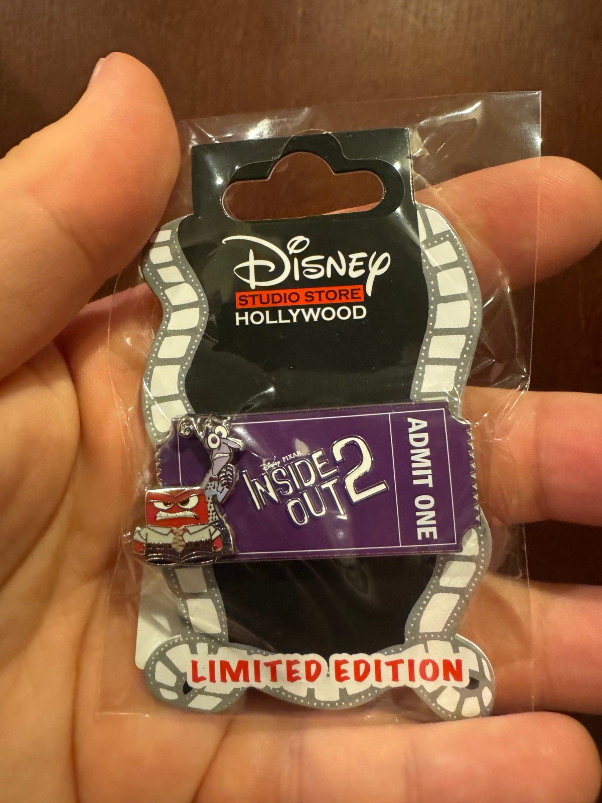 Inside out 2 Anger Fear Ticket DSSH Disney Pin