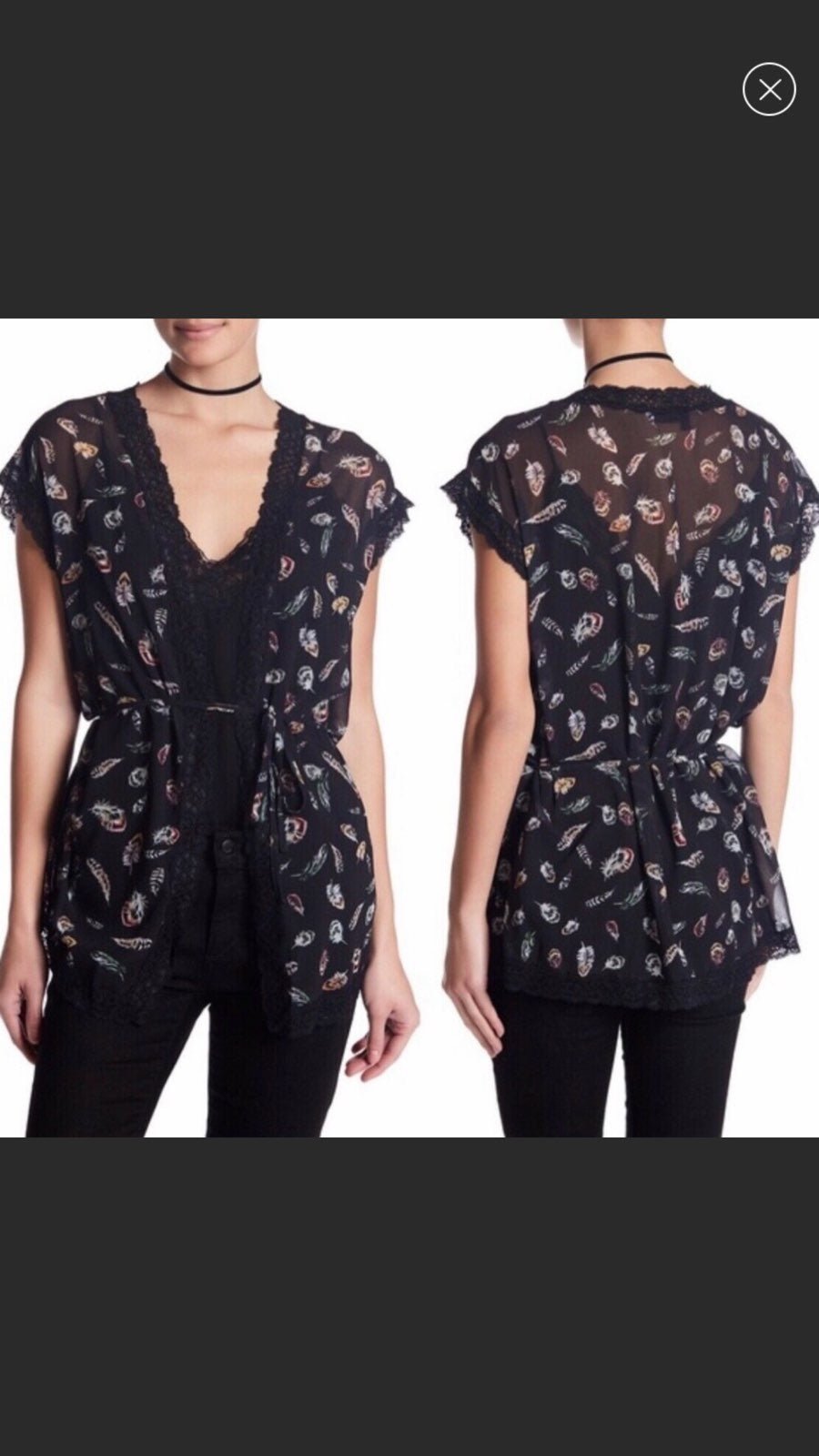 The Kooples Feathers On Chiffon Blouse