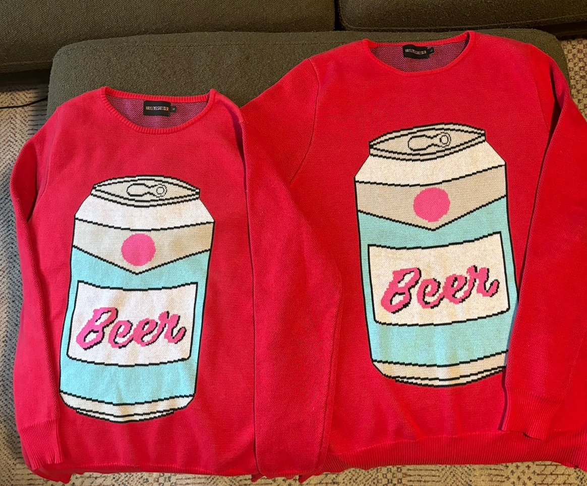 Sweaters -his and hers holiday beer small & large