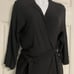 10- POSH PEANUT Black Ribbed VISCOSE from BAMBOO Robe