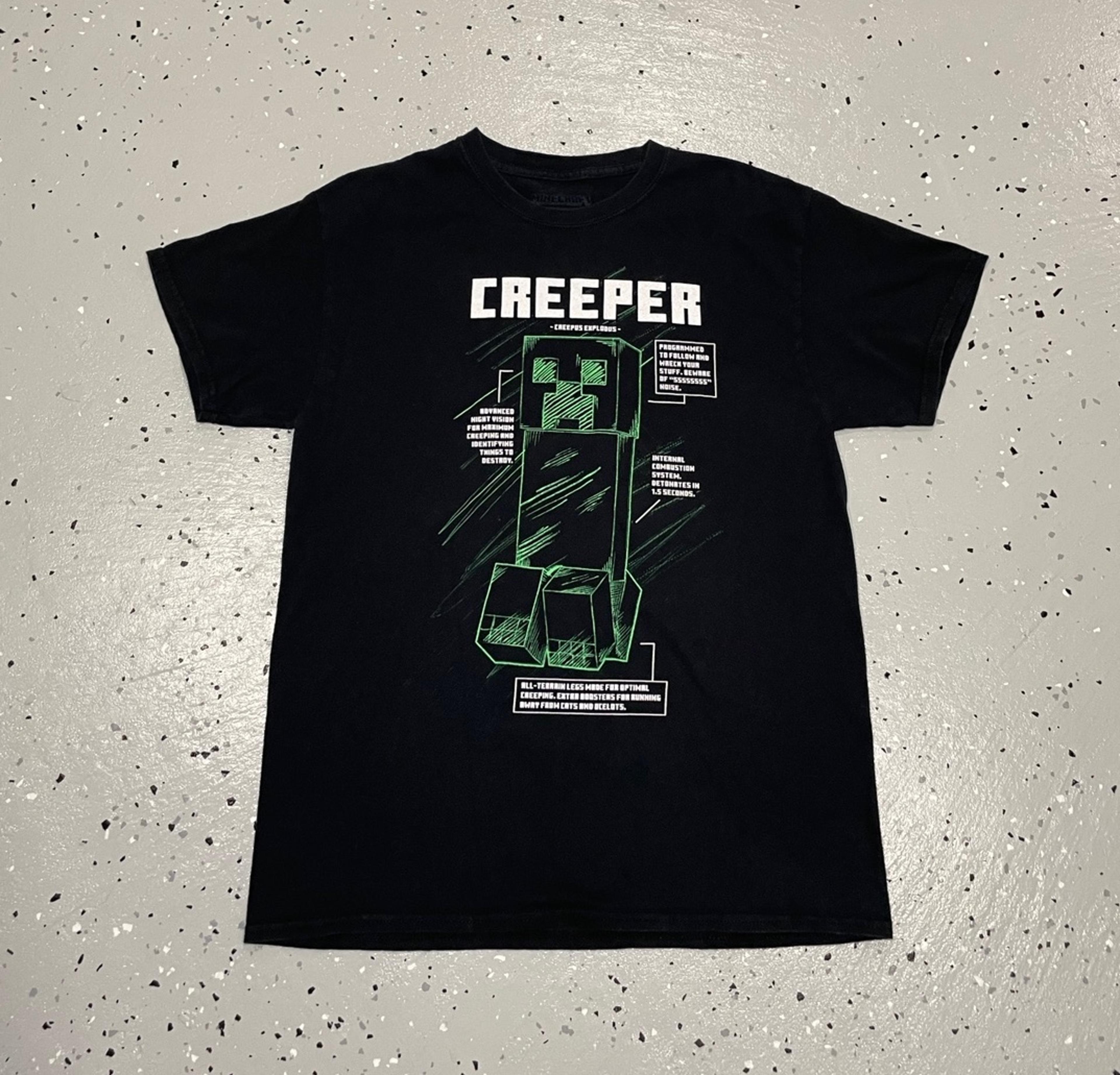 Minecraft Boys' Creeper Face Long Sleeve T-Shirt, Sizes XS-2XL