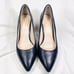 Cole Haan Grand OS Pumps Size 7 Navy Blue Leather Heels Stiletto Pointy Shoe
